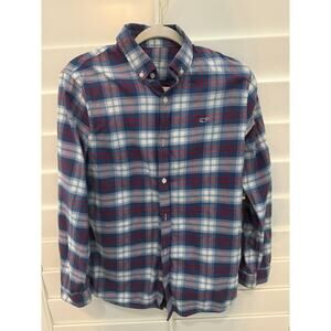 Vineyard Vines - Red & Blue Plaid Flannel 100% Cotton XL - Boys - Long Sleeve